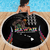 Hawaii Rainbow Warriors Beach Blanket Kakau Shark Tooth and Polynesian Art Tattoo LT03 - Polynesian Pride