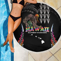 Hawaii Rainbow Warriors Beach Blanket Kakau Shark Tooth and Polynesian Art Tattoo LT03 - Polynesian Pride