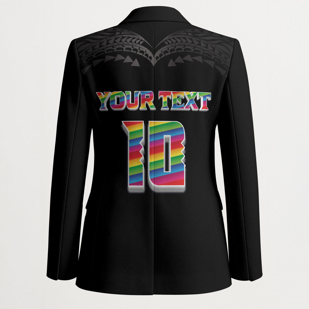 Custom Hawaii Rainbow Warriors Blazer Kakau Shark Tooth and Polynesian Art Tattoo LT03 - Polynesian Pride