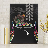 Hawaii Rainbow Warriors Canvas Wall Art Kakau Shark Tooth and Polynesian Art Tattoo LT03 Without Frame Black - Polynesian Pride