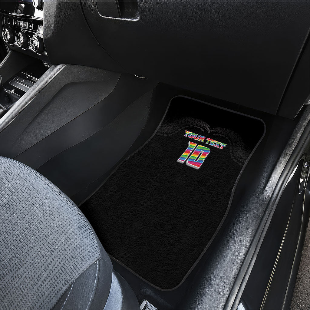 Custom Hawaii Rainbow Warriors Car Mats Kakau Shark Tooth and Polynesian Art Tattoo LT03 - Polynesian Pride