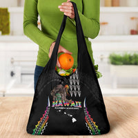 Hawaii Rainbow Warriors Grocery Bag Kakau Shark Tooth and Polynesian Art Tattoo LT03 - Polynesian Pride