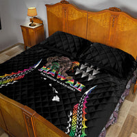 Hawaii Rainbow Warriors Quilt Bed Set Kakau Shark Tooth and Polynesian Art Tattoo LT03 - Polynesian Pride