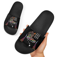 Hawaii Rainbow Warriors Slide Sandals Kakau Shark Tooth and Polynesian Art Tattoo LT03 - Polynesian Pride