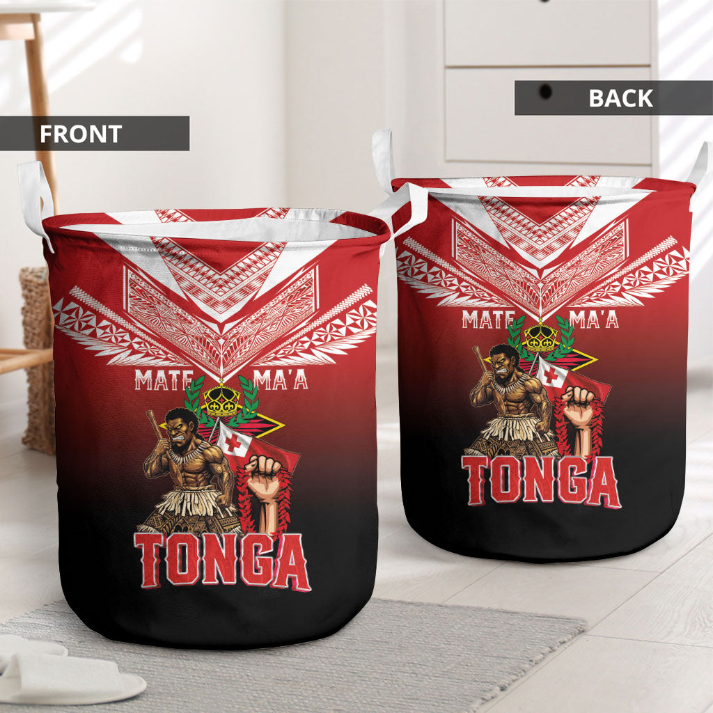 Mate Ma'a Tonga Laundry Basket Traditional Warrior and Ngatu Art Pattern LT03 - Polynesian Pride