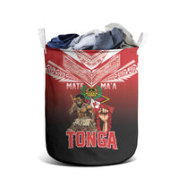 Mate Ma'a Tonga Laundry Basket Traditional Warrior and Ngatu Art Pattern LT03 - Polynesian Pride