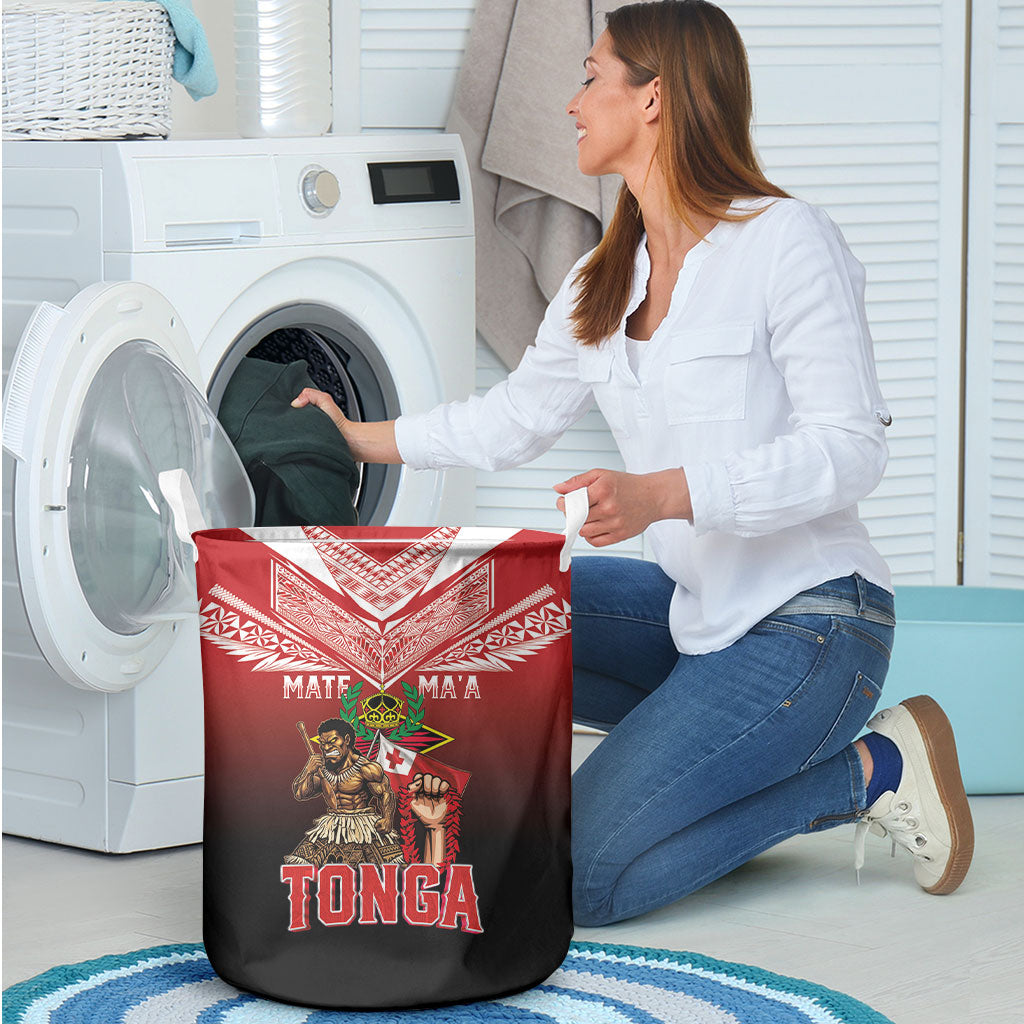 Mate Ma'a Tonga Laundry Basket Traditional Warrior and Ngatu Art Pattern LT03 - Polynesian Pride