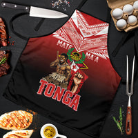 Mate Ma'a Tonga Apron Traditional Warrior and Ngatu Art Pattern LT03 Red - Polynesian Pride