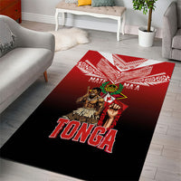 Mate Ma'a Tonga Area Rug Traditional Warrior and Ngatu Art Pattern LT03 - Polynesian Pride