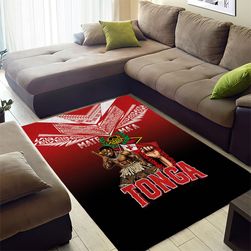 Mate Ma'a Tonga Area Rug Traditional Warrior and Ngatu Art Pattern LT03 - Polynesian Pride