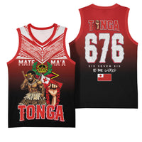 Mate Ma'a Tonga Basketball Jersey Traditional Warrior and Ngatu Art Pattern LT03 - Polynesian Pride