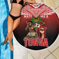 Mate Ma'a Tonga Beach Blanket Traditional Warrior and Ngatu Art Pattern LT03 - Polynesian Pride