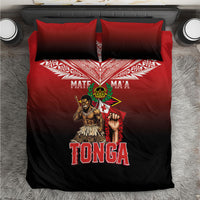 Mate Ma'a Tonga Bedding Set Traditional Warrior and Ngatu Art Pattern LT03 Red - Polynesian Pride