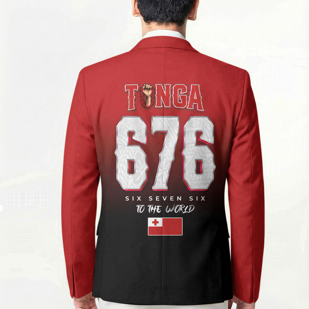 Mate Ma'a Tonga Blazer Traditional Warrior and Ngatu Art Pattern LT03 - Polynesian Pride