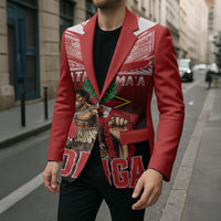 Mate Ma'a Tonga Blazer Traditional Warrior and Ngatu Art Pattern LT03 - Polynesian Pride