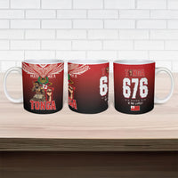 Mate Ma'a Tonga Ceramic Mug Traditional Warrior and Ngatu Art Pattern LT03 - Polynesian Pride
