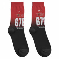 Mate Ma'a Tonga Crew Socks Traditional Warrior and Ngatu Art Pattern LT03 - Polynesian Pride