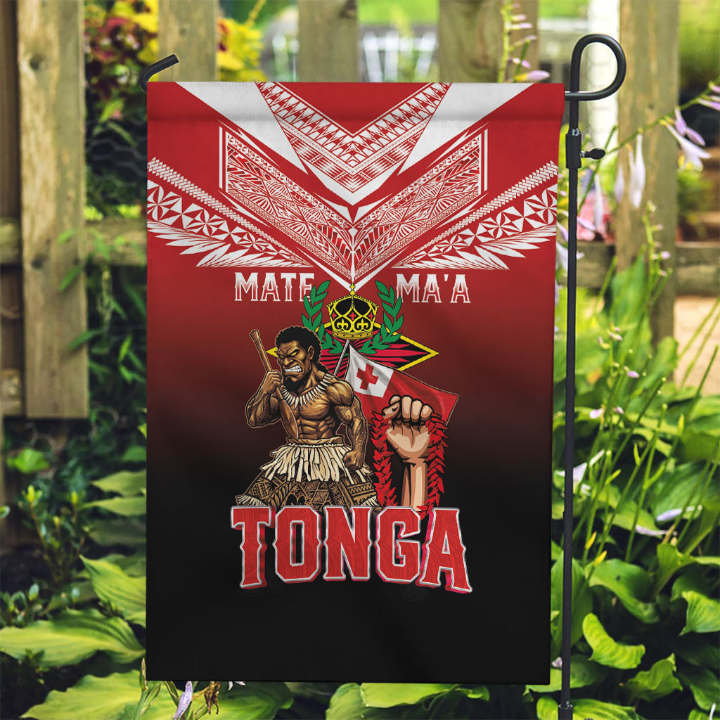 Mate Ma'a Tonga Garden Flag Traditional Warrior and Ngatu Art Pattern LT03 Garden Flag Red - Polynesian Pride