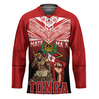 Mate Ma'a Tonga Hockey Jersey Traditional Warrior and Ngatu Art Pattern LT03 Unisex Red - Polynesian Pride
