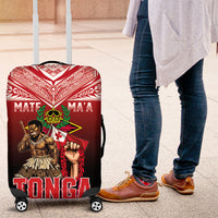 Mate Ma'a Tonga Luggage Cover Traditional Warrior and Ngatu Art Pattern LT03 Red - Polynesian Pride