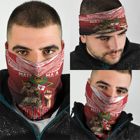 Mate Ma'a Tonga Neck Gaiter Traditional Warrior and Ngatu Art Pattern LT03 - Polynesian Pride