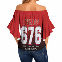 Mate Ma'a Tonga Off Shoulder Wrap Waist Top Traditional Warrior and Ngatu Art Pattern LT03 - Polynesian Pride