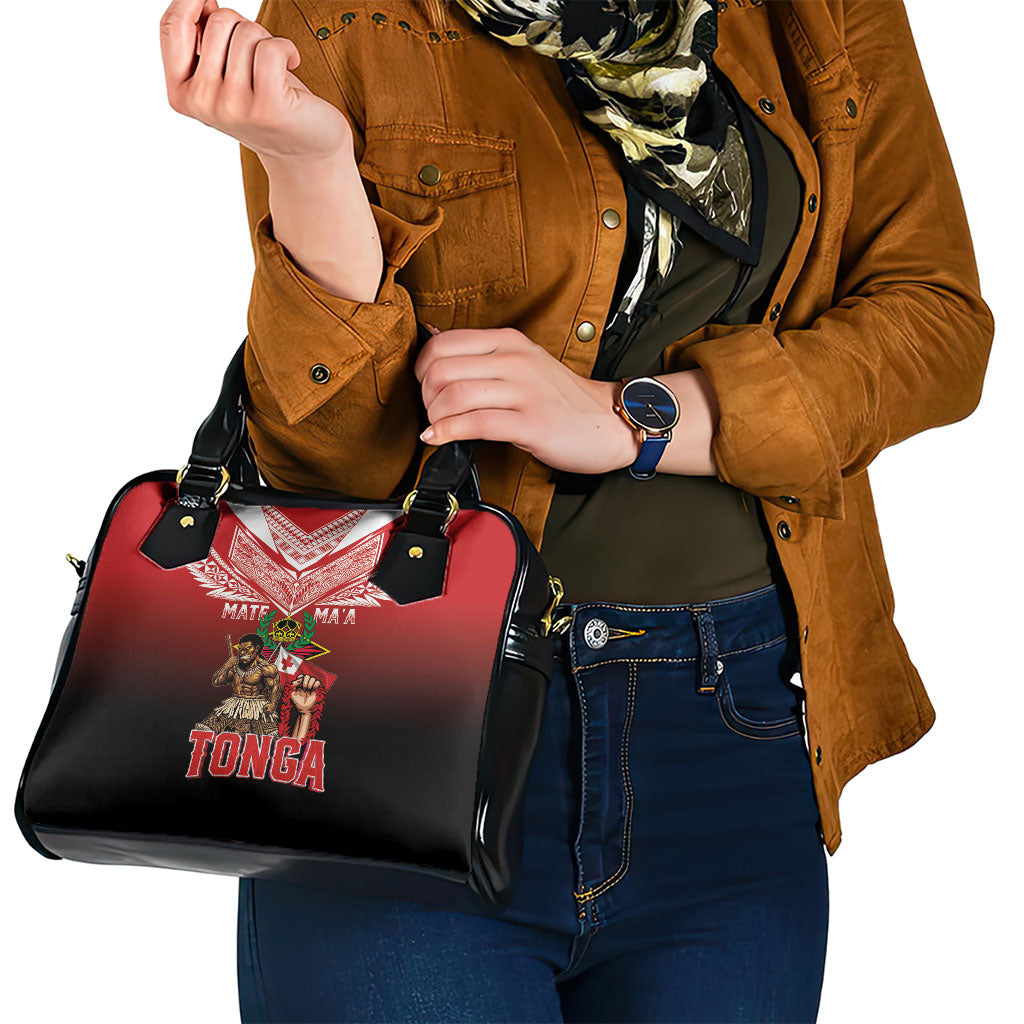 Mate Ma'a Tonga Shoulder Handbag Traditional Warrior and Ngatu Art Pattern LT03 - Polynesian Pride