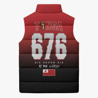 Mate Ma'a Tonga Sleeveless Puffer Jacket Traditional Warrior and Ngatu Art Pattern LT03 - Polynesian Pride