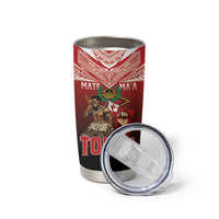 Mate Ma'a Tonga Tumbler Cup Traditional Warrior and Ngatu Art Pattern LT03 - Polynesian Pride