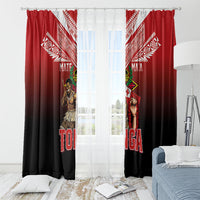 Mate Ma'a Tonga Window Curtain Traditional Warrior and Ngatu Art Pattern LT03 - Polynesian Pride