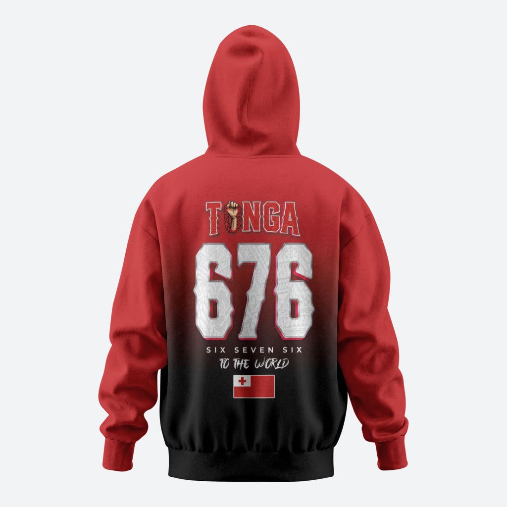 Mate Ma'a Tonga Zip Hoodie Traditional Warrior and Ngatu Art Pattern LT03 - Polynesian Pride
