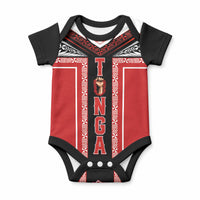 Tonga Baby Onesie Tribal Pacific Ngatu Motif LT03 Red - Polynesian Pride