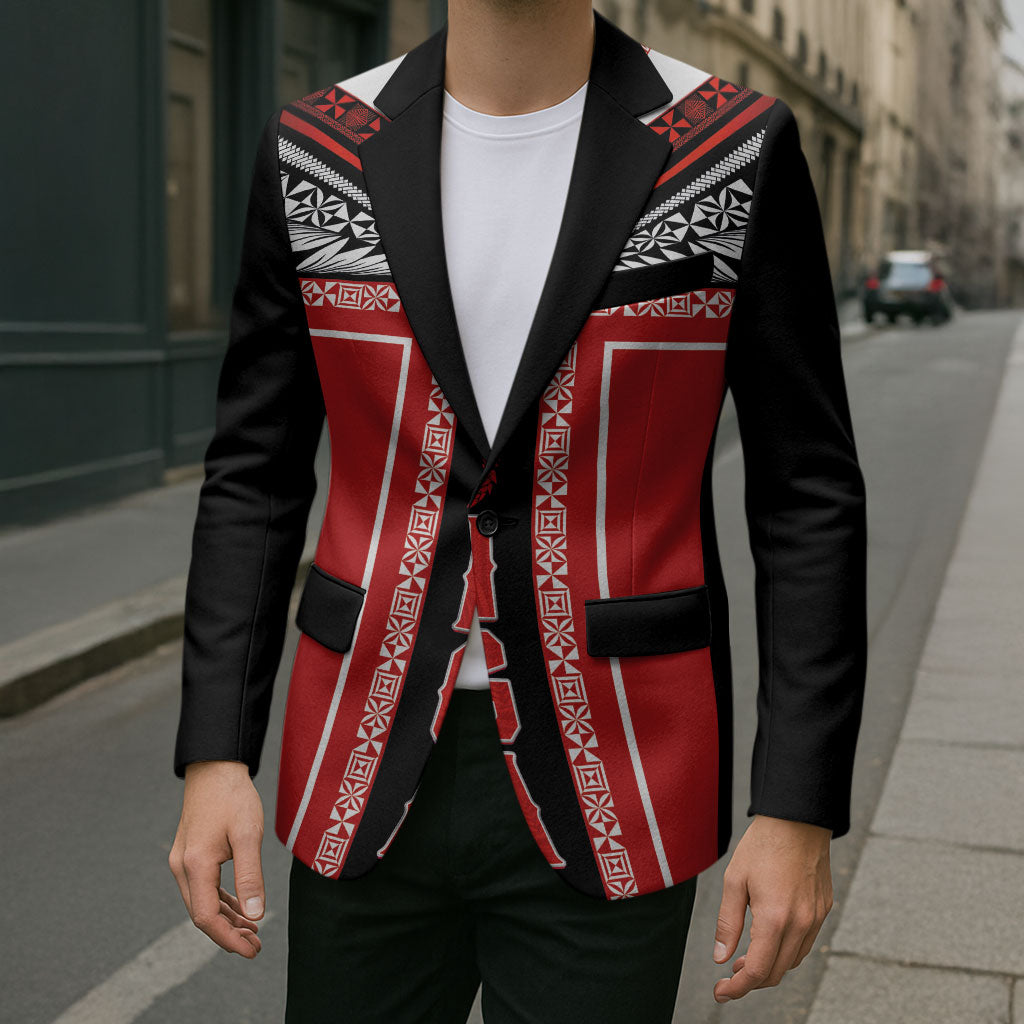 Tonga Blazer Tribal Pacific Ngatu Motif LT03 - Polynesian Pride