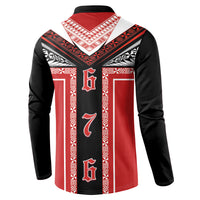 Tonga Button Sweatshirt Tribal Pacific Ngatu Motif LT03 - Polynesian Pride