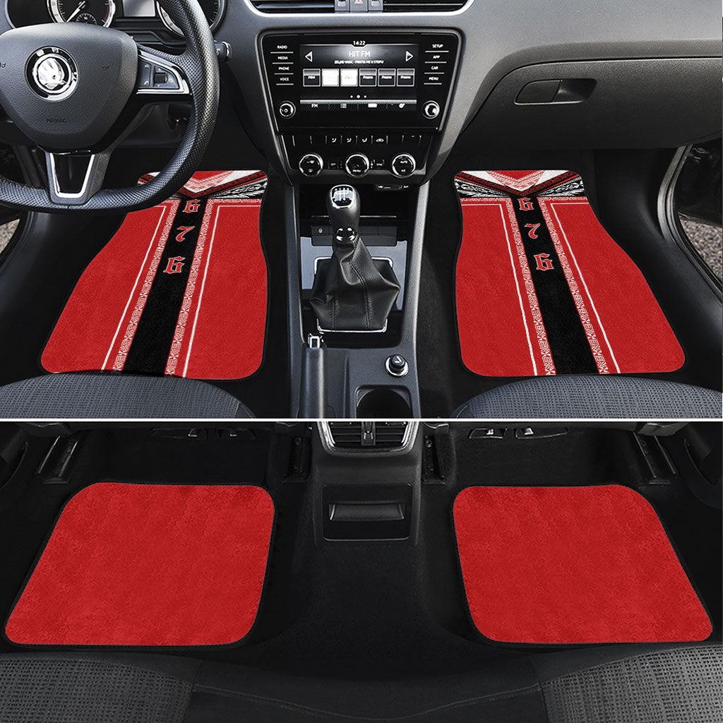 Tonga Car Mats Tribal Pacific Ngatu Motif LT03 Set 4pcs Red - Polynesian Pride