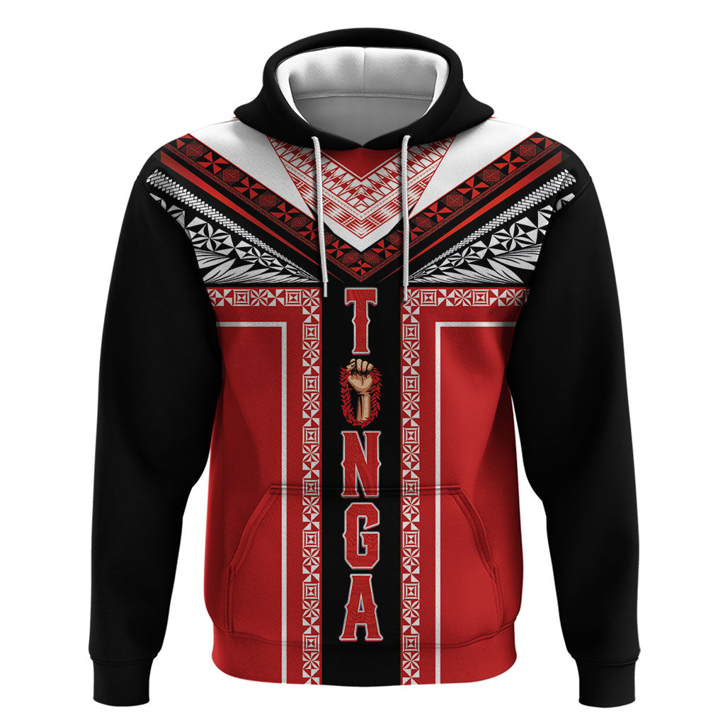 Tonga Hoodie Tribal Pacific Ngatu Motif LT03 Pullover Hoodie Red - Polynesian Pride