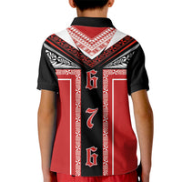 Tonga Kid Polo Shirt Tribal Pacific Ngatu Motif LT03 - Polynesian Pride