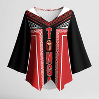 Tonga Kimono Sleeve Blouse Tribal Pacific Ngatu Motif LT03 Female Red - Polynesian Pride