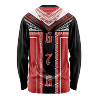 Tonga Long Sleeve Shirt Tribal Pacific Ngatu Motif LT03 - Polynesian Pride