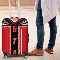 Tonga Luggage Cover Tribal Pacific Ngatu Motif LT03 Red - Polynesian Pride