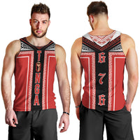 Tonga Men Tank Top Tribal Pacific Ngatu Motif LT03 - Polynesian Pride