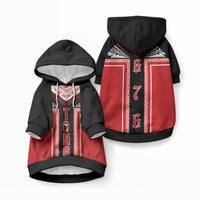 Tonga Pet Hoodie Tribal Pacific Ngatu Motif LT03 Pullover Red - Polynesian Pride