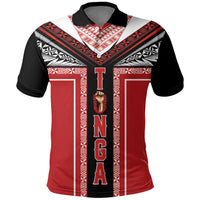 Tonga Polo Shirt Tribal Pacific Ngatu Motif LT03 Red - Polynesian Pride