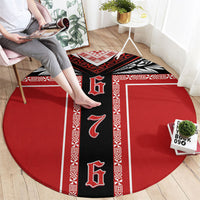Tonga Round Carpet Tribal Pacific Ngatu Motif LT03 - Polynesian Pride