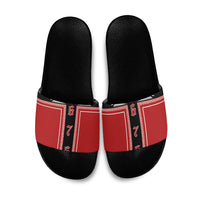 Tonga Slide Sandals Tribal Pacific Ngatu Motif LT03 Red - Polynesian Pride