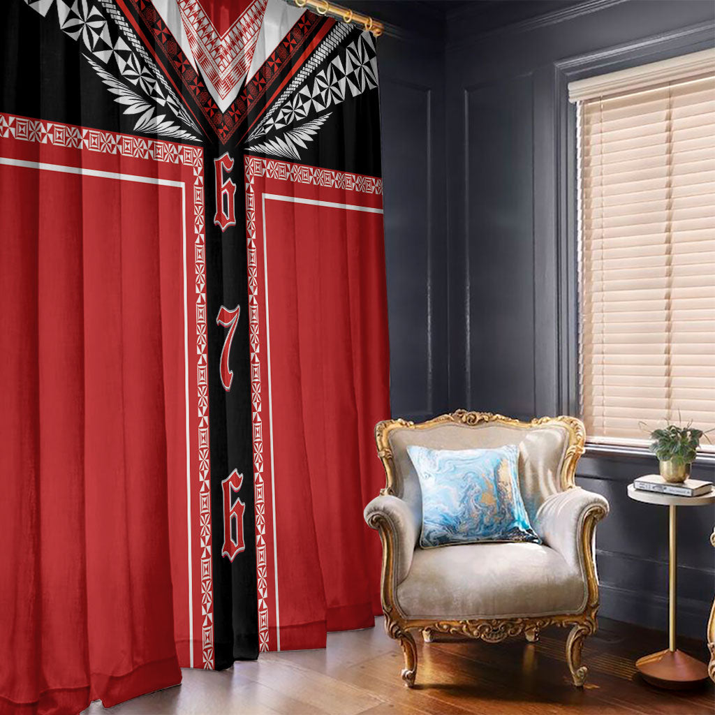 Tonga Window Curtain Tribal Pacific Ngatu Motif LT03 - Polynesian Pride