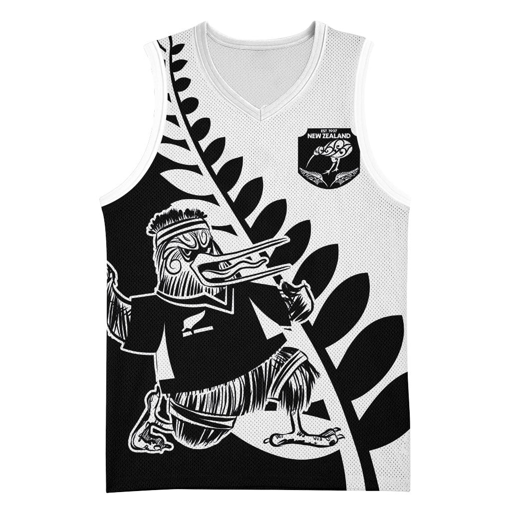 Custom Aotearoa Rugby League Basketball Jersey Kiwi Haka and Fern - Sporty Style LT03 Unisex Black - Polynesian Pride