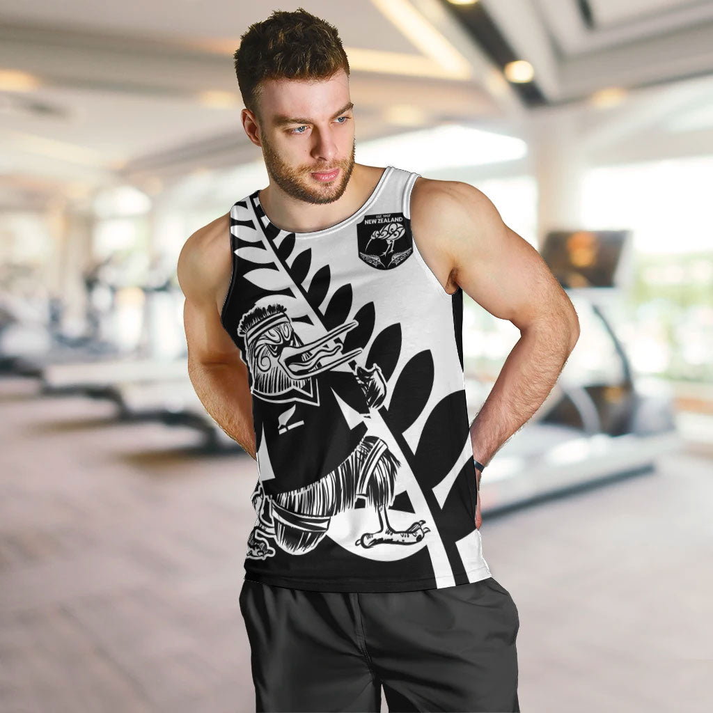 Custom Aotearoa Rugby League Men Tank Top Kiwi Haka and Fern - Sporty Style LT03 Black - Polynesian Pride