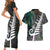 New Zealand Couples Matching Short Sleeve Bodycon Dress and Hawaiian Shirt Aotearoa Symbols With Silver Fern LT03 - Polynesian Pride