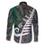 New Zealand Family Matching Tank Maxi Dress and Hawaiian Shirt Aotearoa Symbols With Silver Fern LT03 - Polynesian Pride